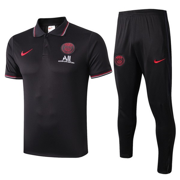 Polo Paris Saint Germain Conjunto Completo 2019-2020 Rojo Negro Blanco